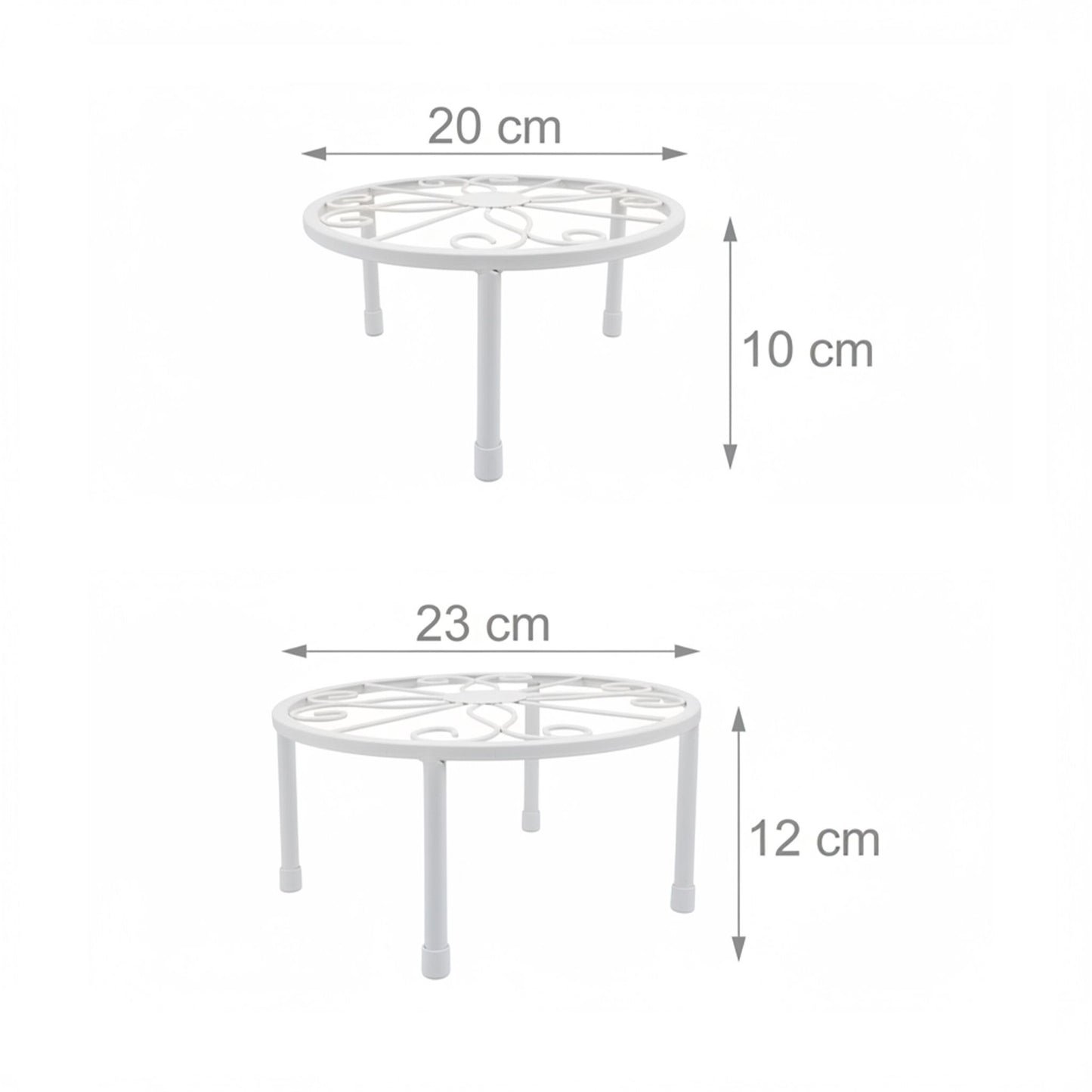 Set of 5 Round Carbon Steel Plant Stands