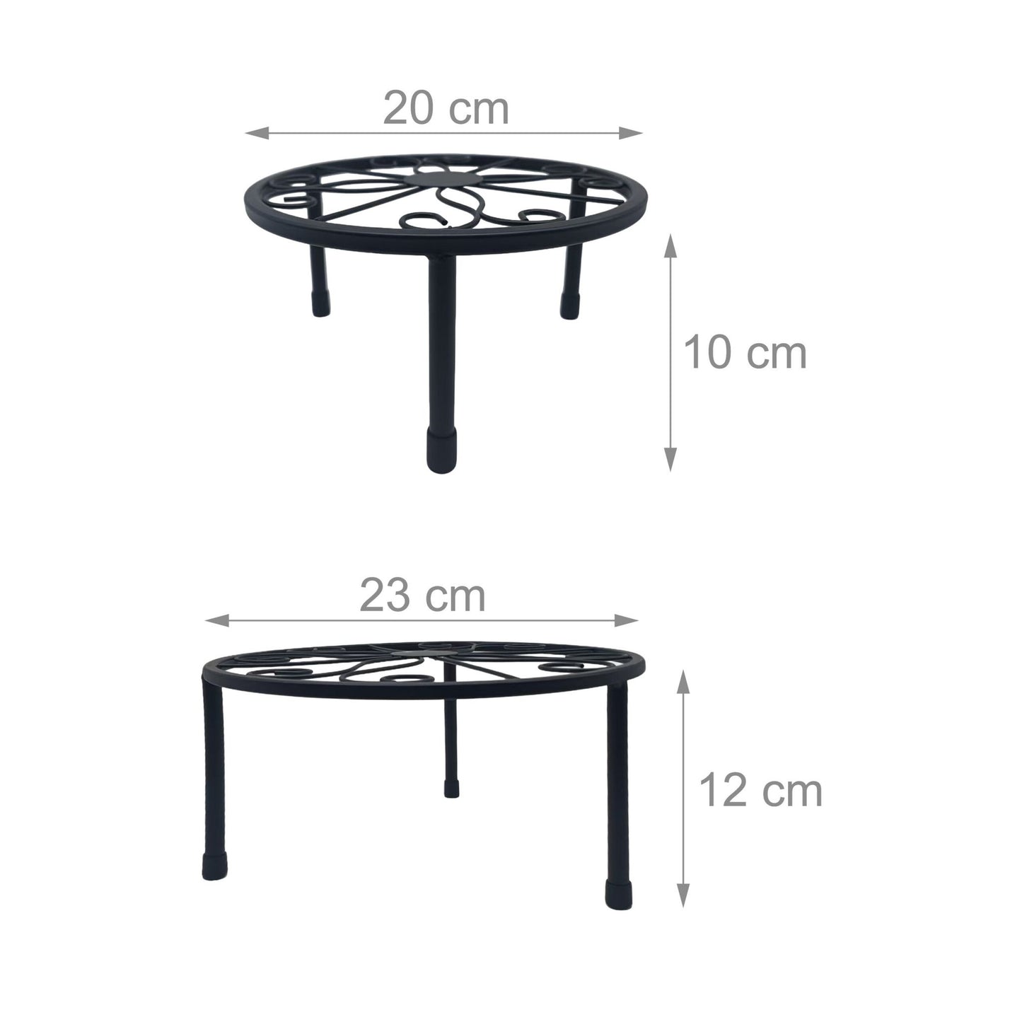 Set of 5 Round Carbon Steel Plant Stands