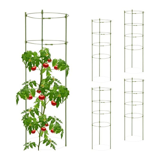 Set of 5 Round Tomato Trellises, 90 cm