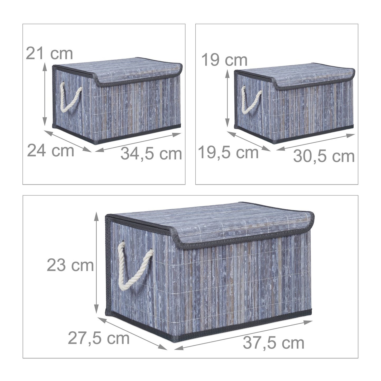 Set of 5 storage baskets