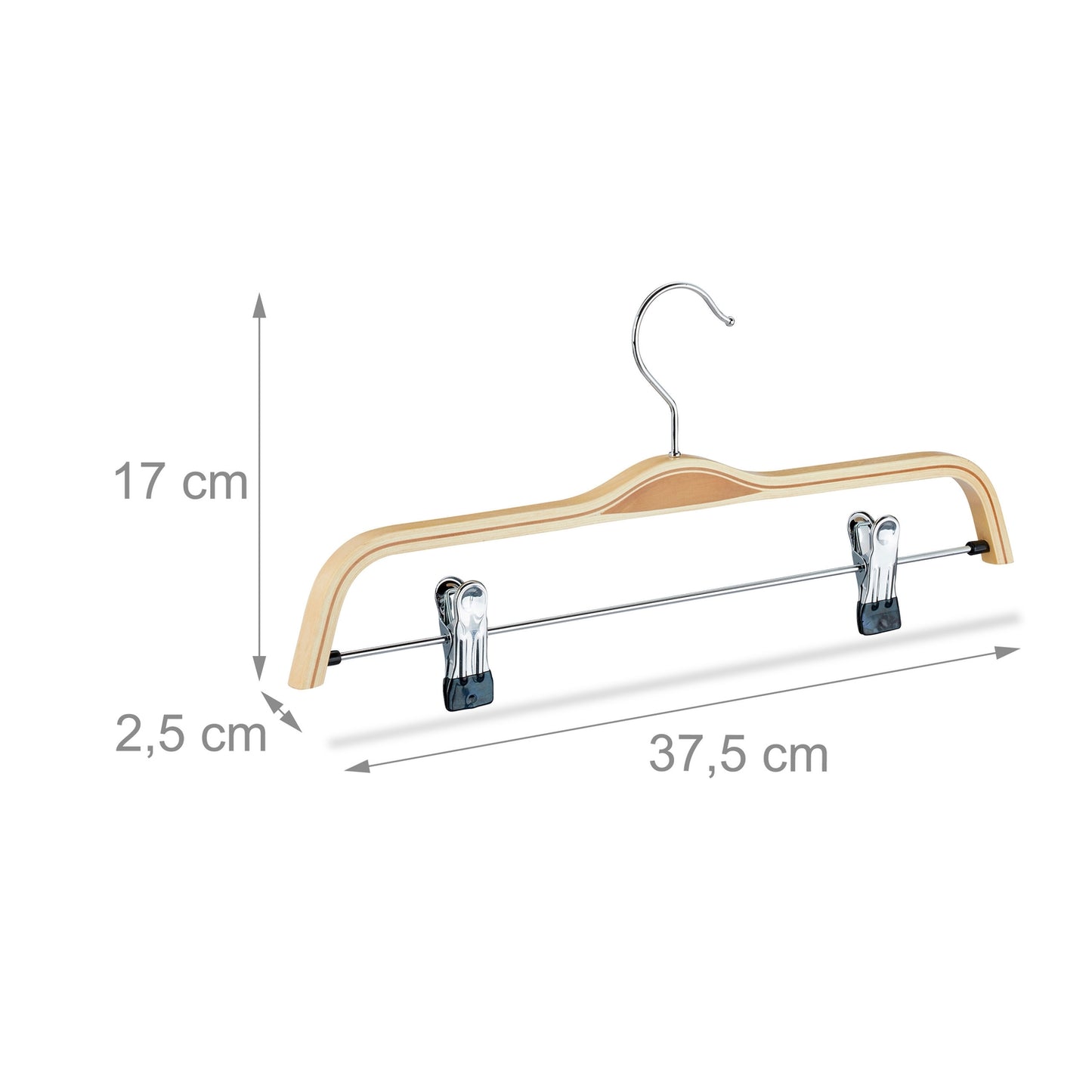 Set of 5 Wooden Pants Hangers