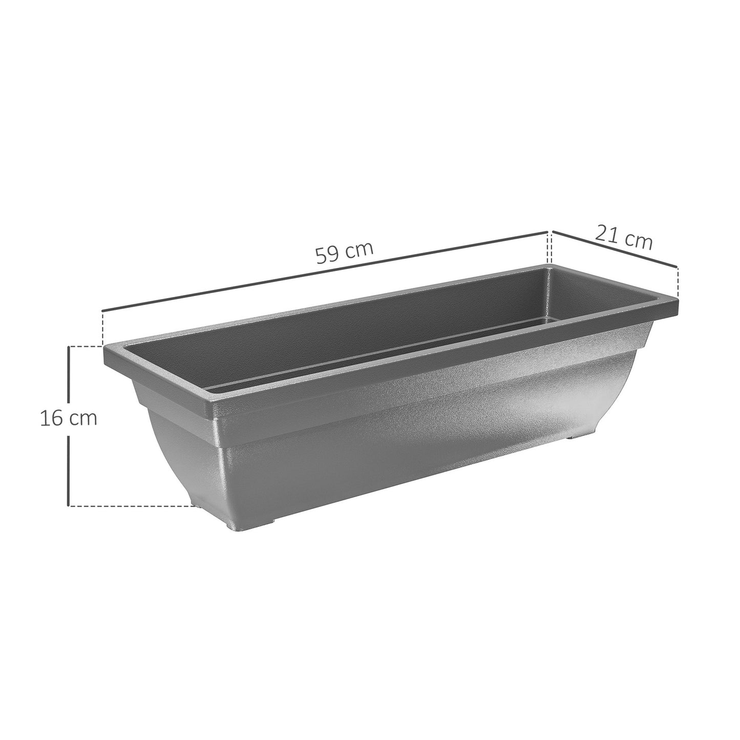 Set of 5 stackable weatherproof flower pots, 59x21x16 cm