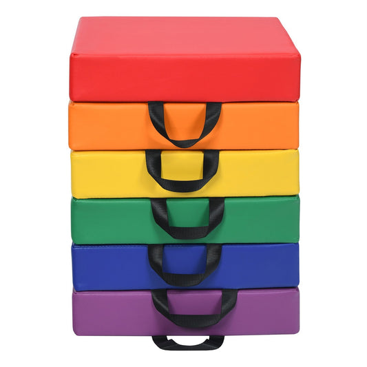 Set of 6 Children's Square Chair Cushions Floor Cushions Seat Cushions