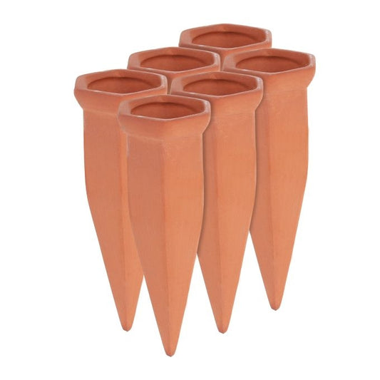Set of 6 Clay Watering Spikes
