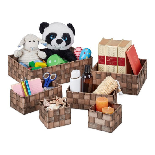 Set of 6 Plastic Storage Baskets
