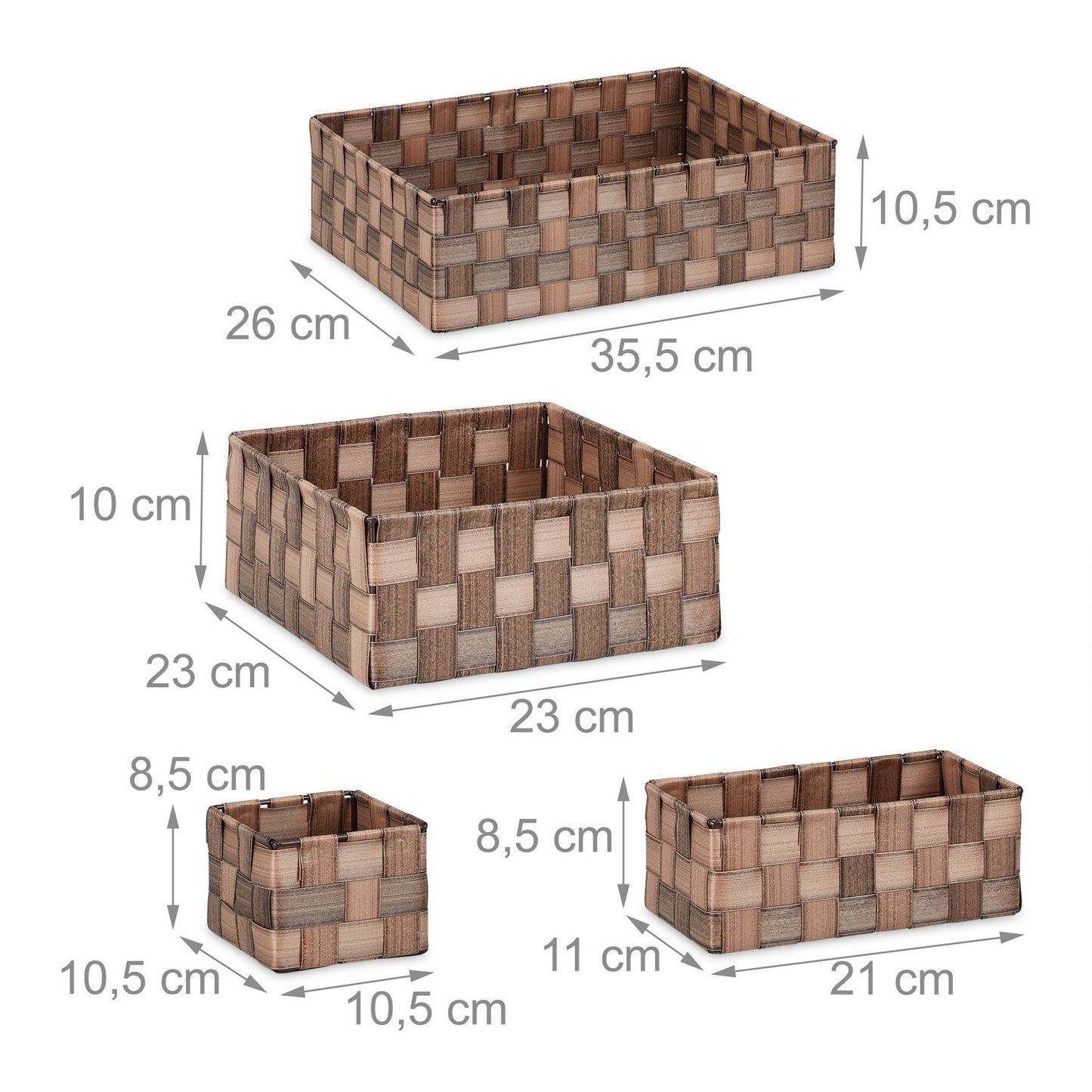 Set of 6 Plastic Storage Baskets