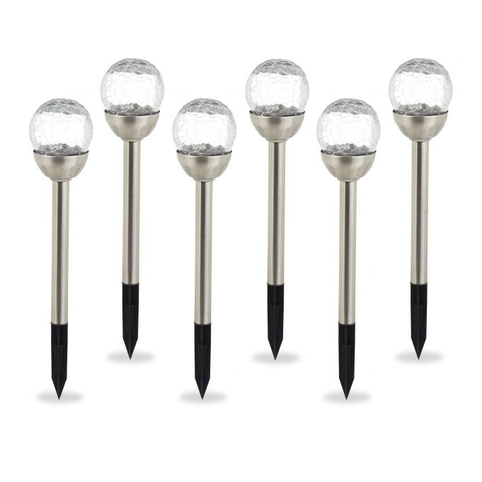 Set of 6 round solar lamps