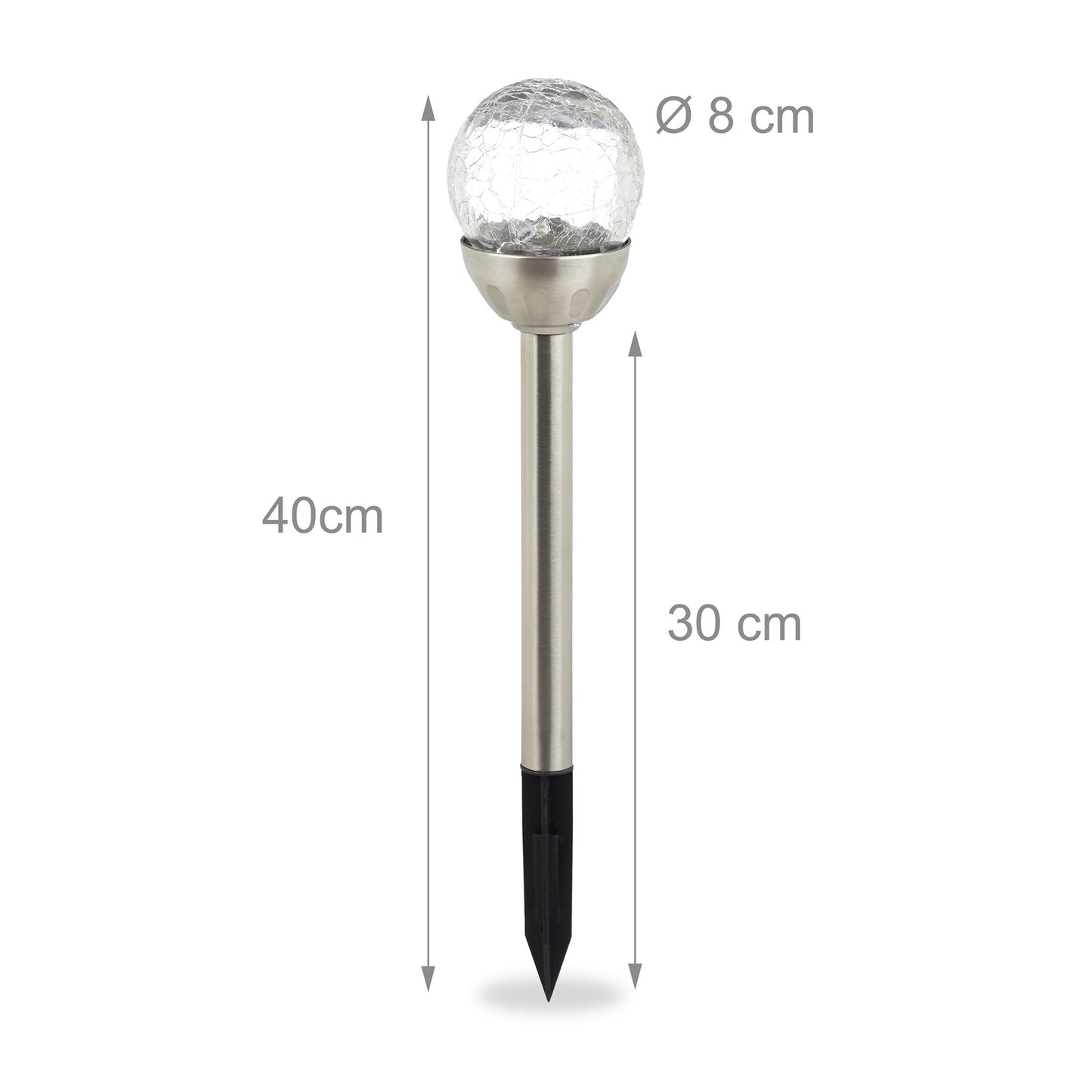 Set of 6 round solar lamps