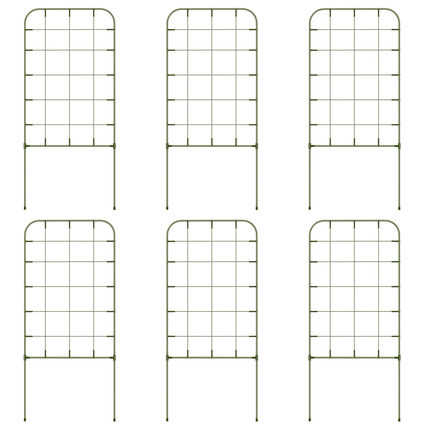 Steel Plant Trellises Set, Weather Resistant & Sturdy, Green