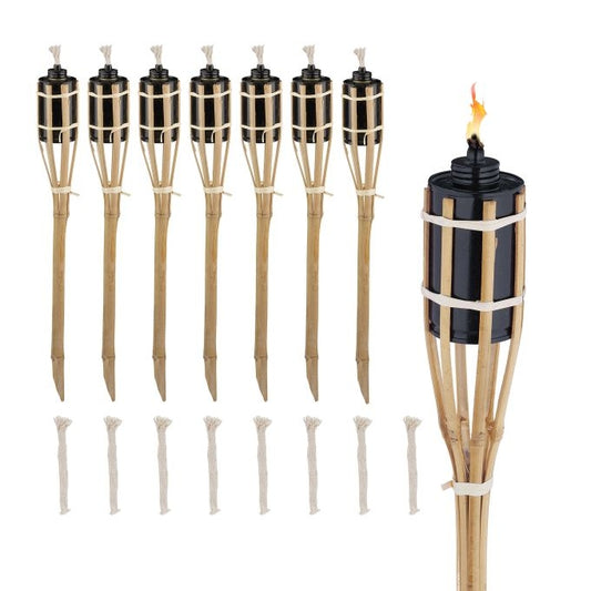 Set of 8 Garden Torches 50cm