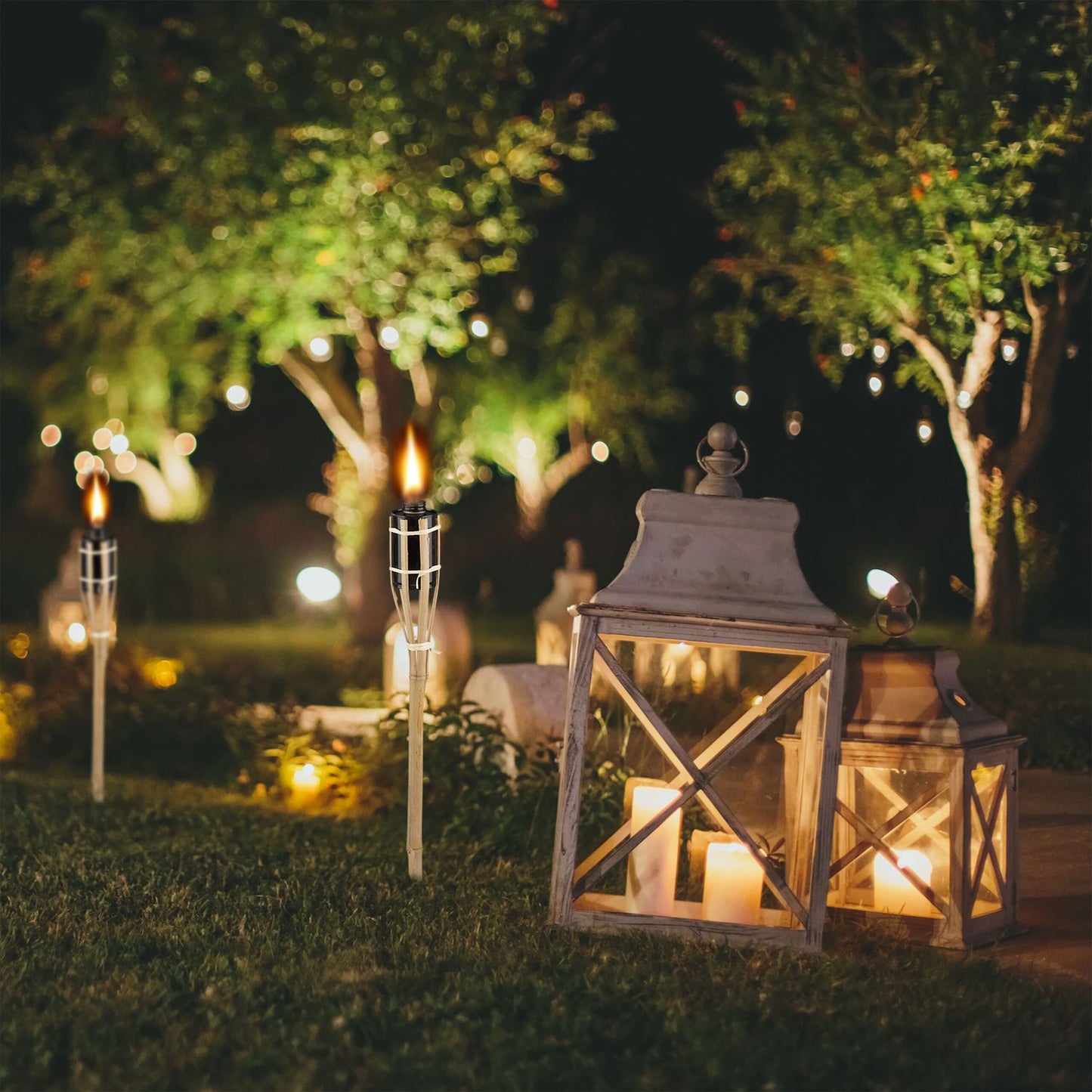 Set of 8 Garden Torches 50cm