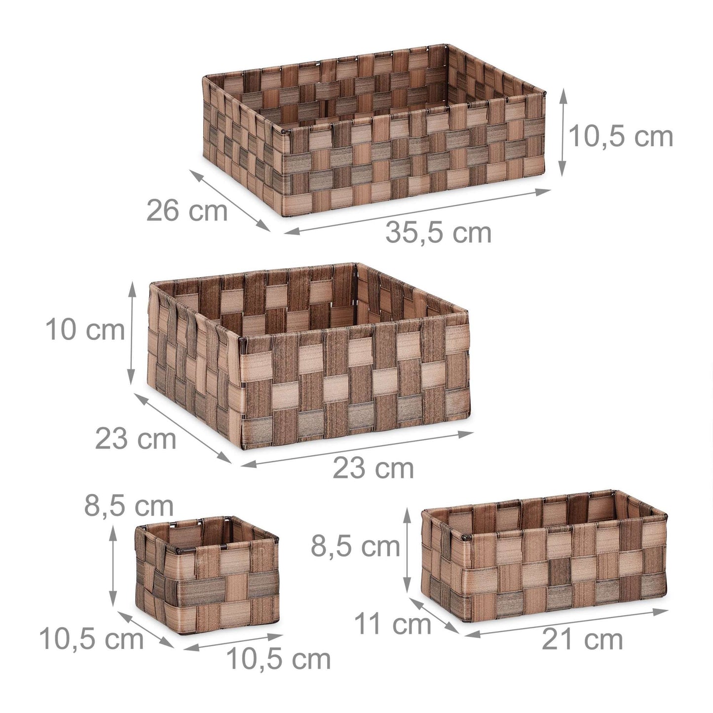 Set of 8 Plastic Storage Baskets