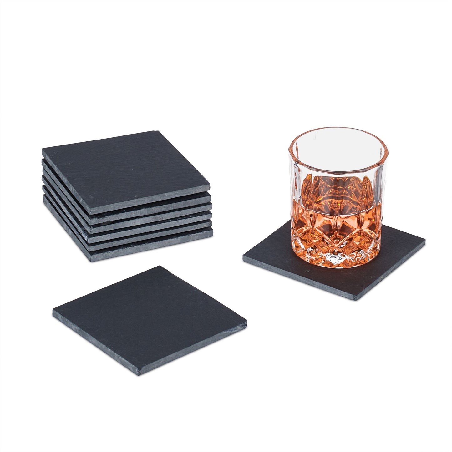 Set of 8 coasters in slate