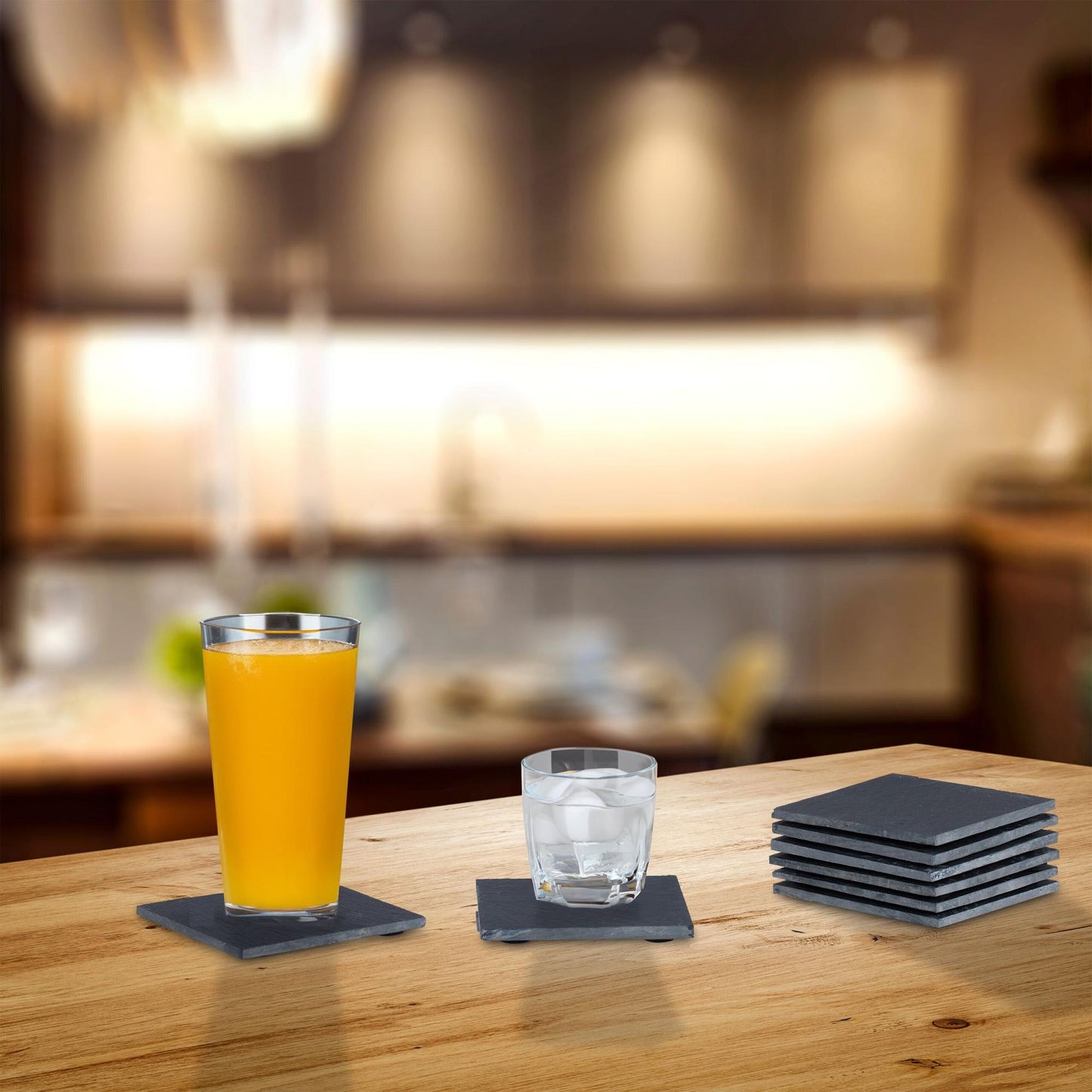 Set of 8 coasters in slate