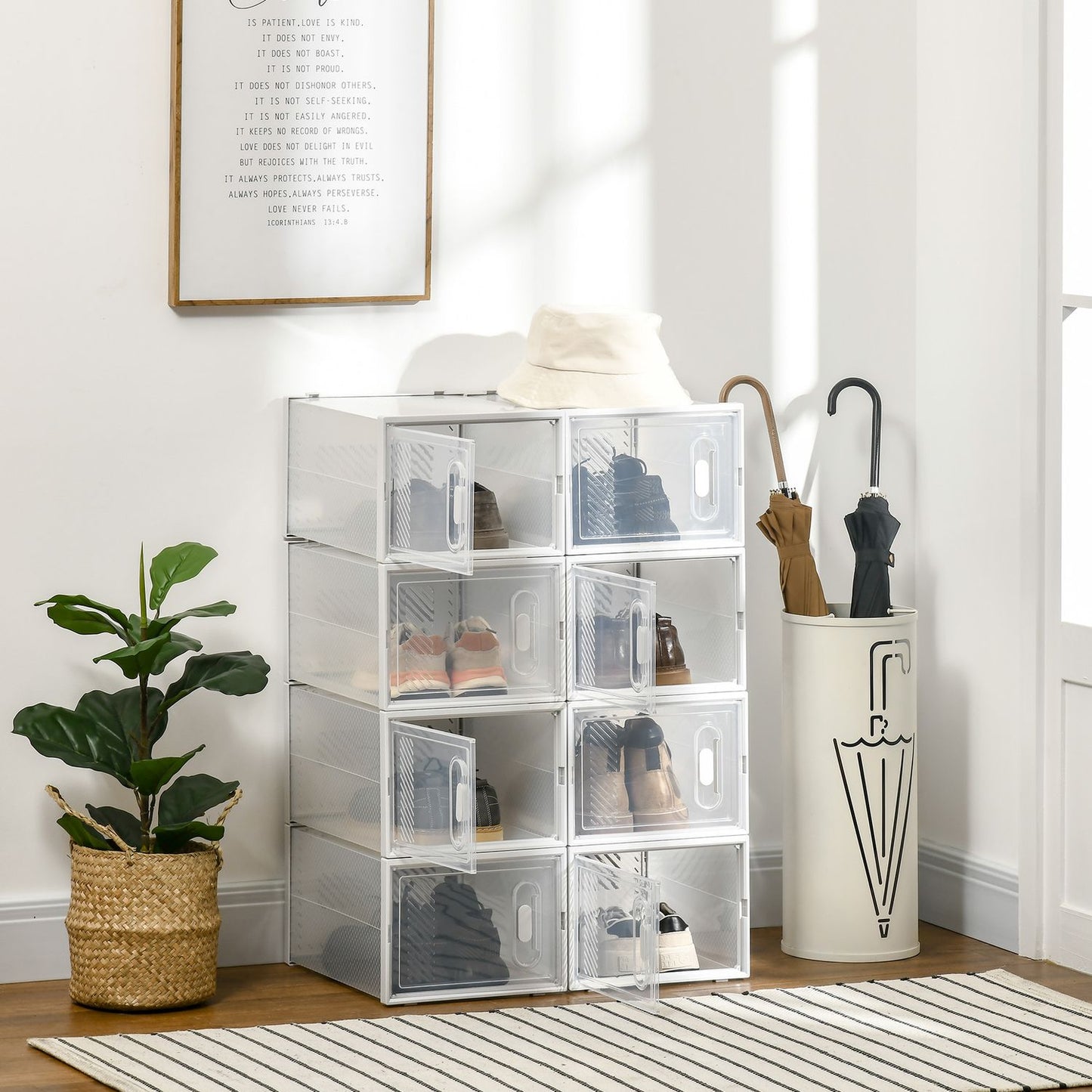 Shoe box set with magnetic doors, fits up to size 45