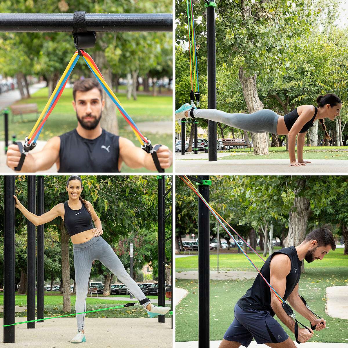 Set of Resistance Bands with Accessories and Exercise Guide Rebainer InnovaGoods 5 Units