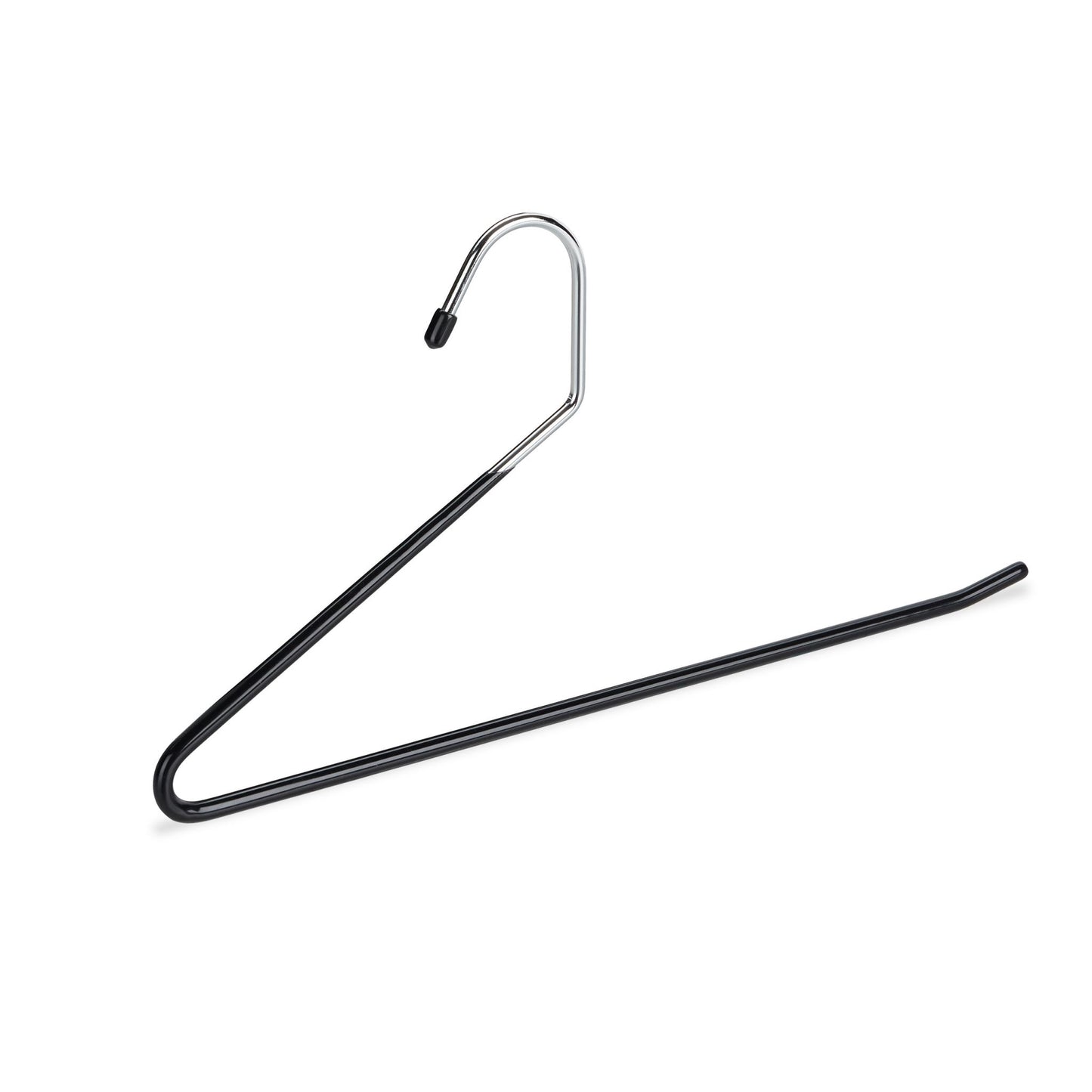 Set of black trouser hangers with non-slip protection