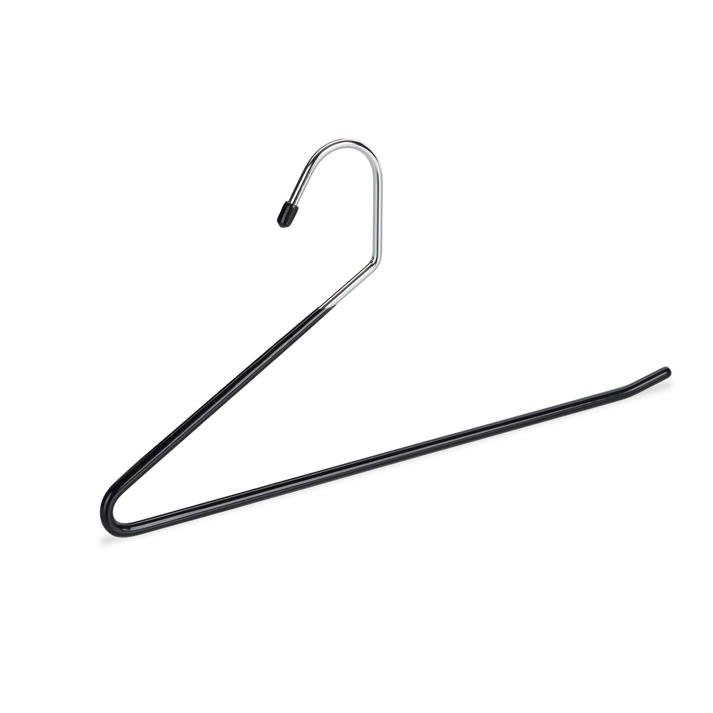 Set of black trouser hangers with non-slip protection