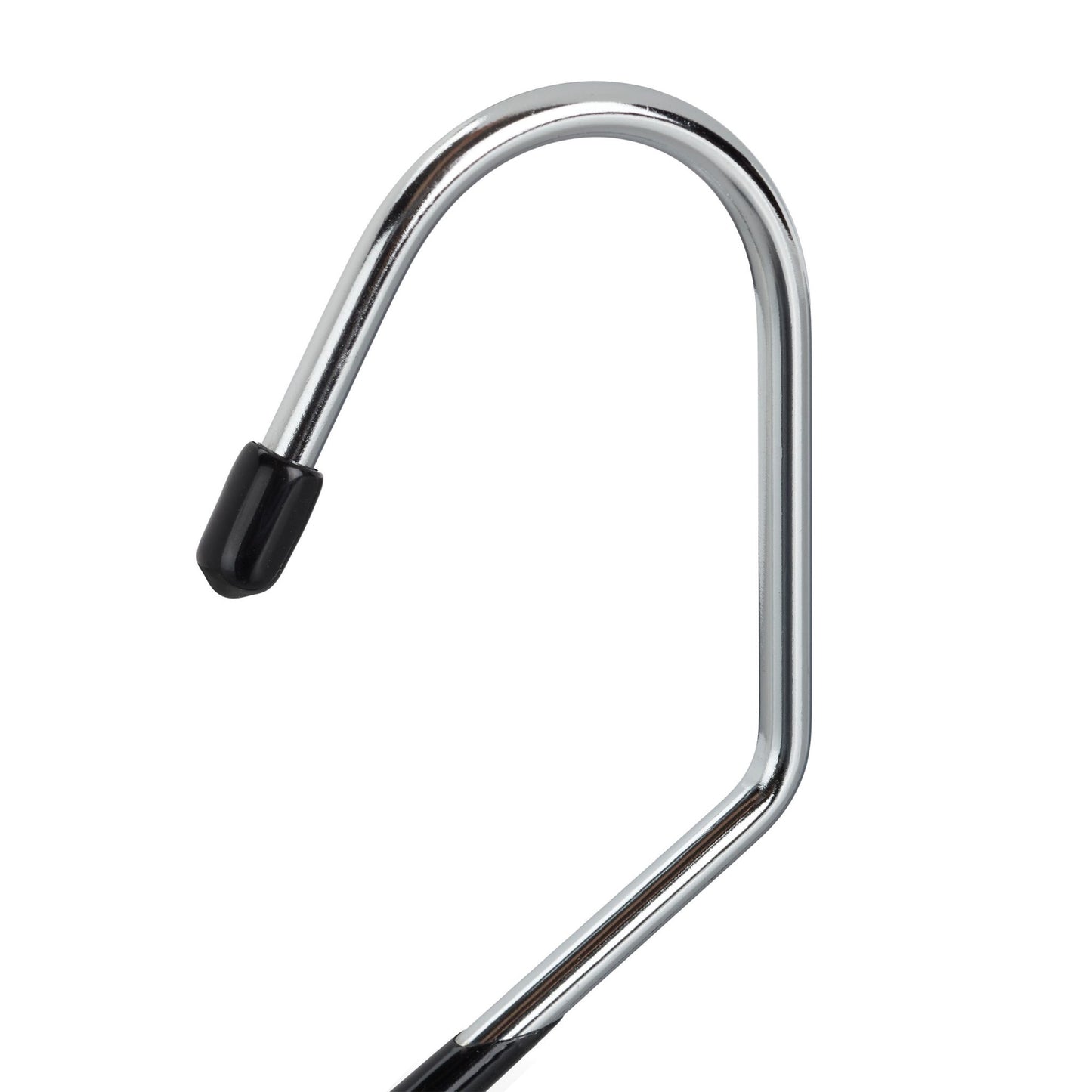 Set of black trouser hangers with non-slip protection