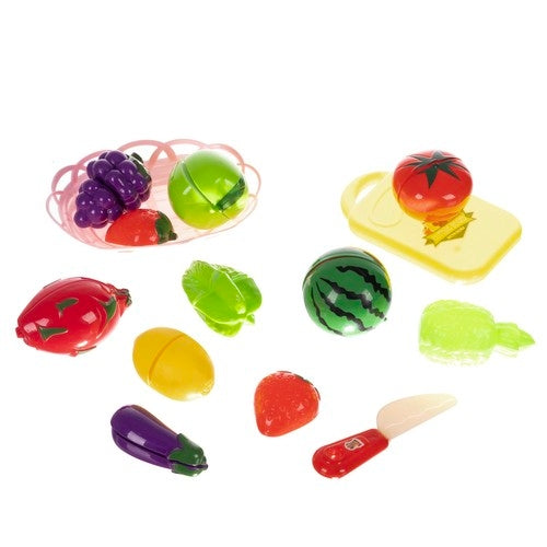 Set of fruits and vegetables for cutting in a basket 22576