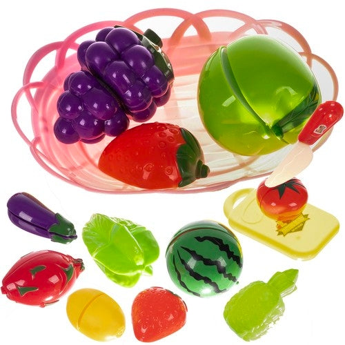 Set of fruits and vegetables for cutting in a basket 22576