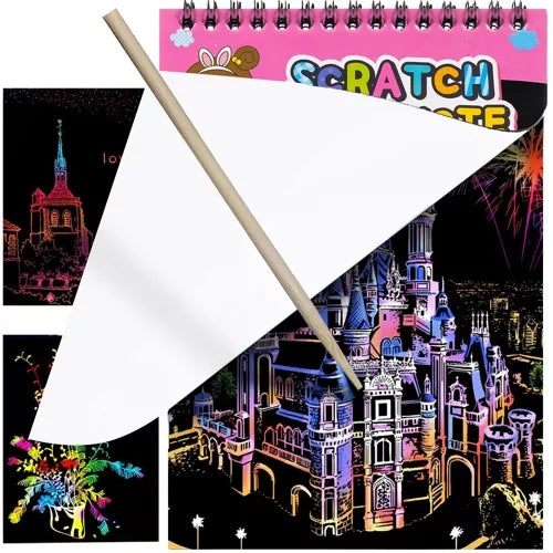 Set of scratch-off sheets + wooden stylus 22449