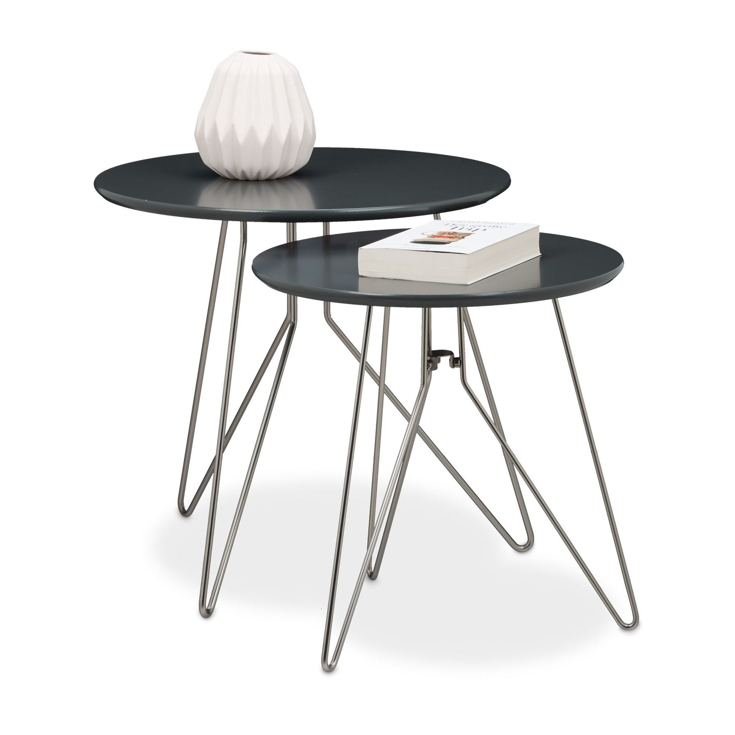 Set table with 3 metal legs