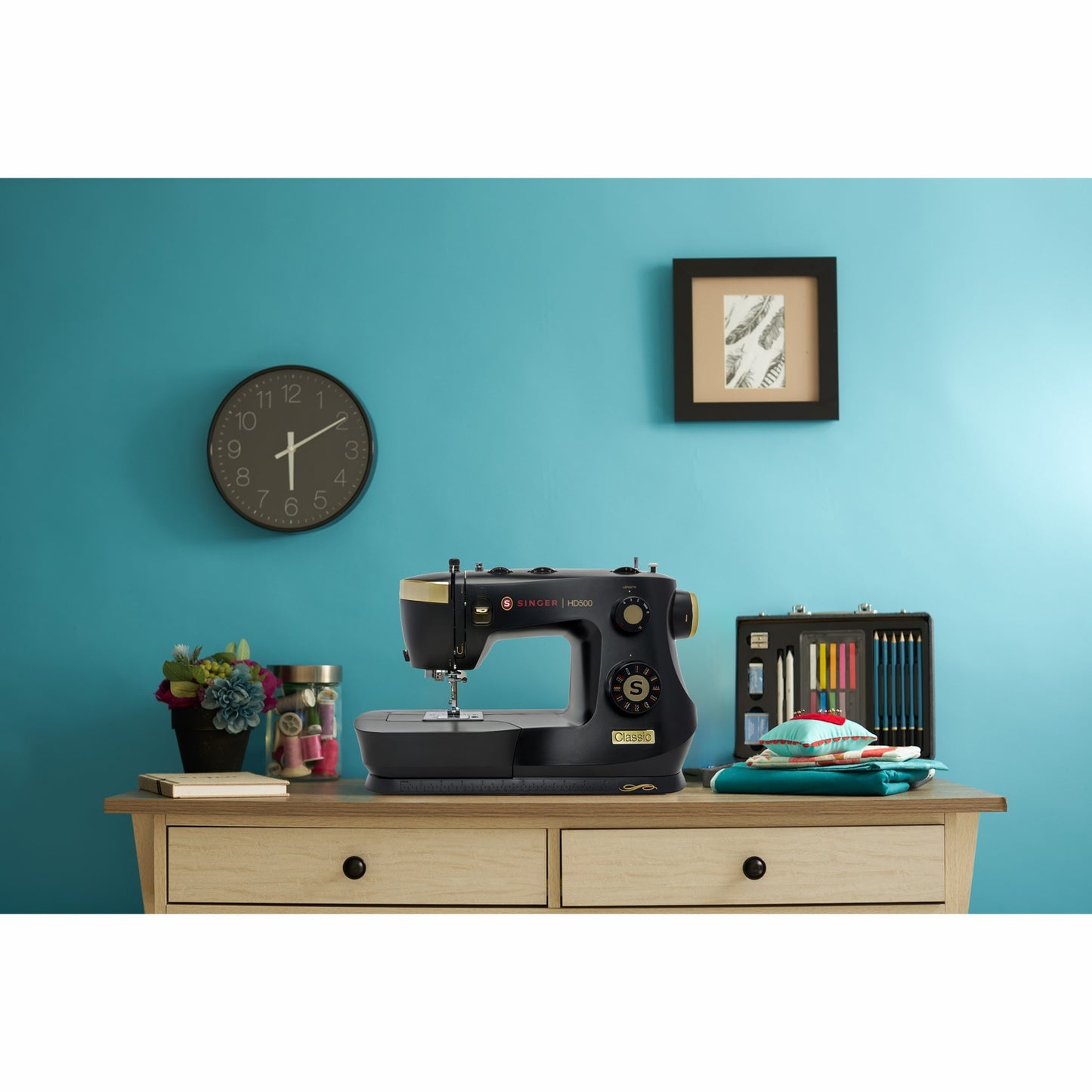Sewing Machine, Heavy-Duty, 32 Stitches, Black