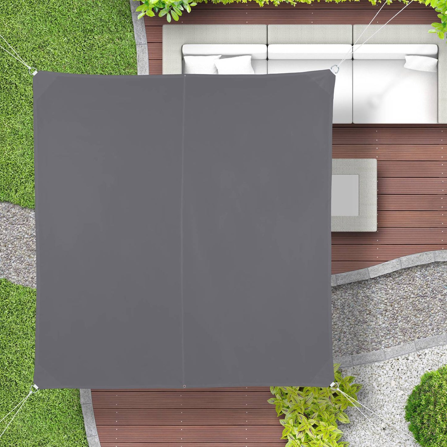 Shade Sail, Grey, UV Protection, Water-Repellent