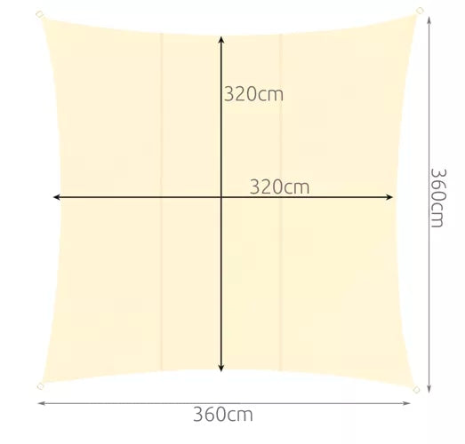 Shade sail 3.6x3.6m Gardlov 23165