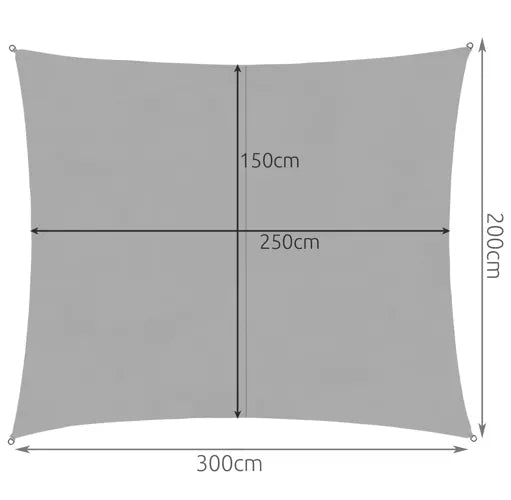 Shade sail 3x2m - gray Gardlov 23162