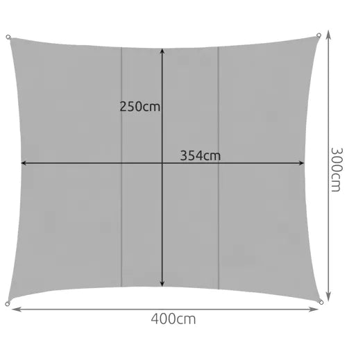 Shade sail 4x3m - gray Gardlov 23143