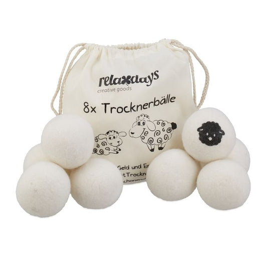 Sheep wool drying balls set of 8