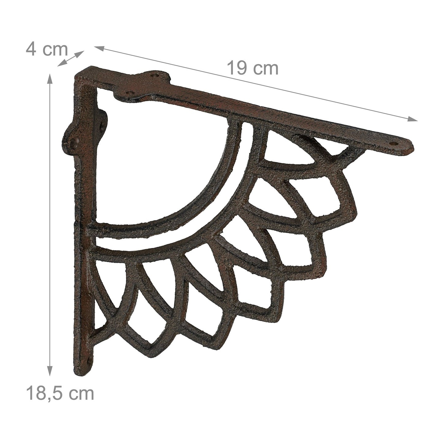 Shelf Brackets, Mandala Design, Cast Iron, Set of 2