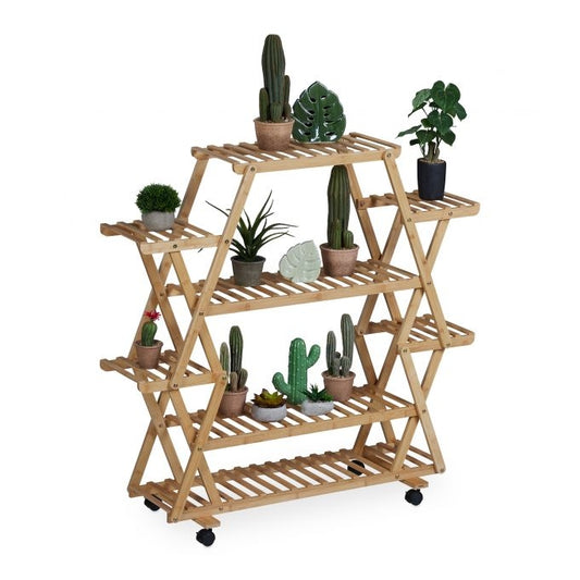 Shelf for plants in bamboo