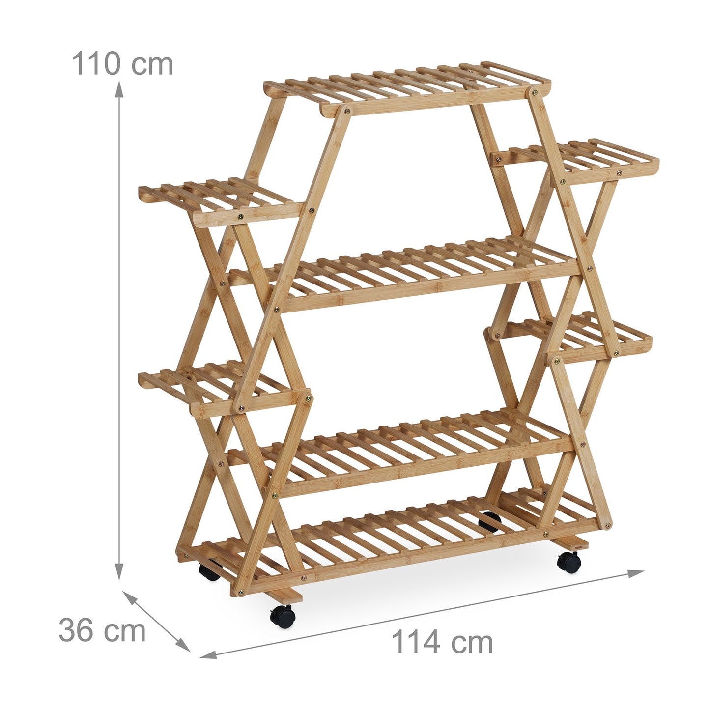 Shelf for plants in bamboo