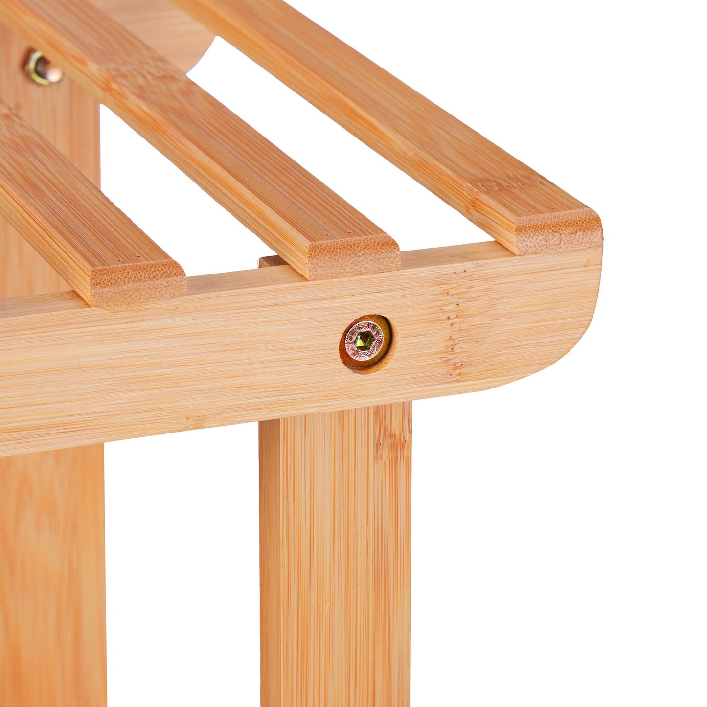 Shelf for plants in bamboo with wheels