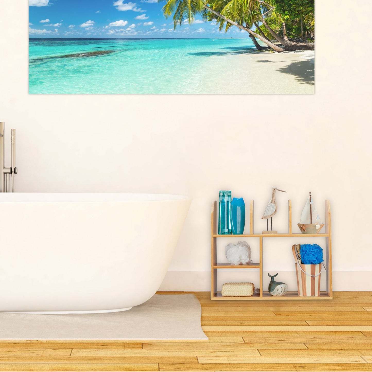 Shelf in bamboo 6 compartments