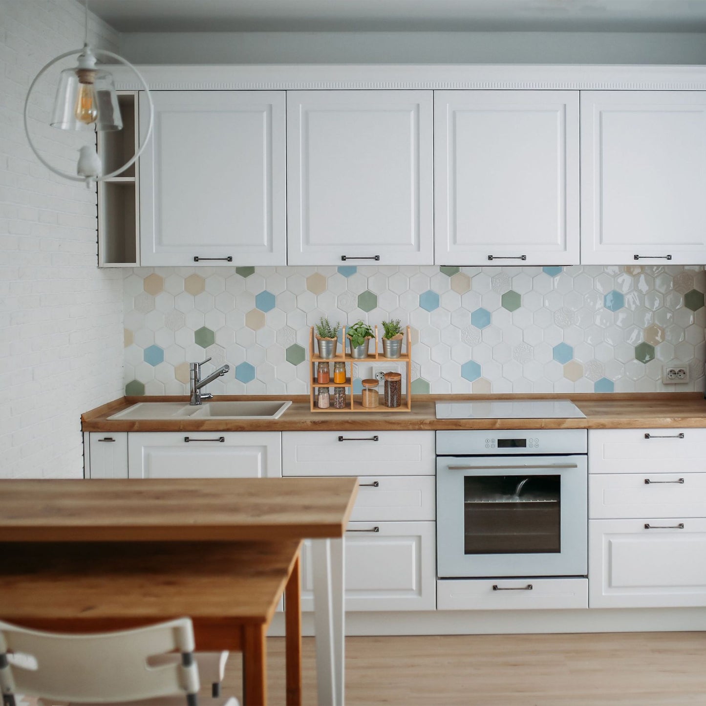 Shelf in bamboo 6 compartments