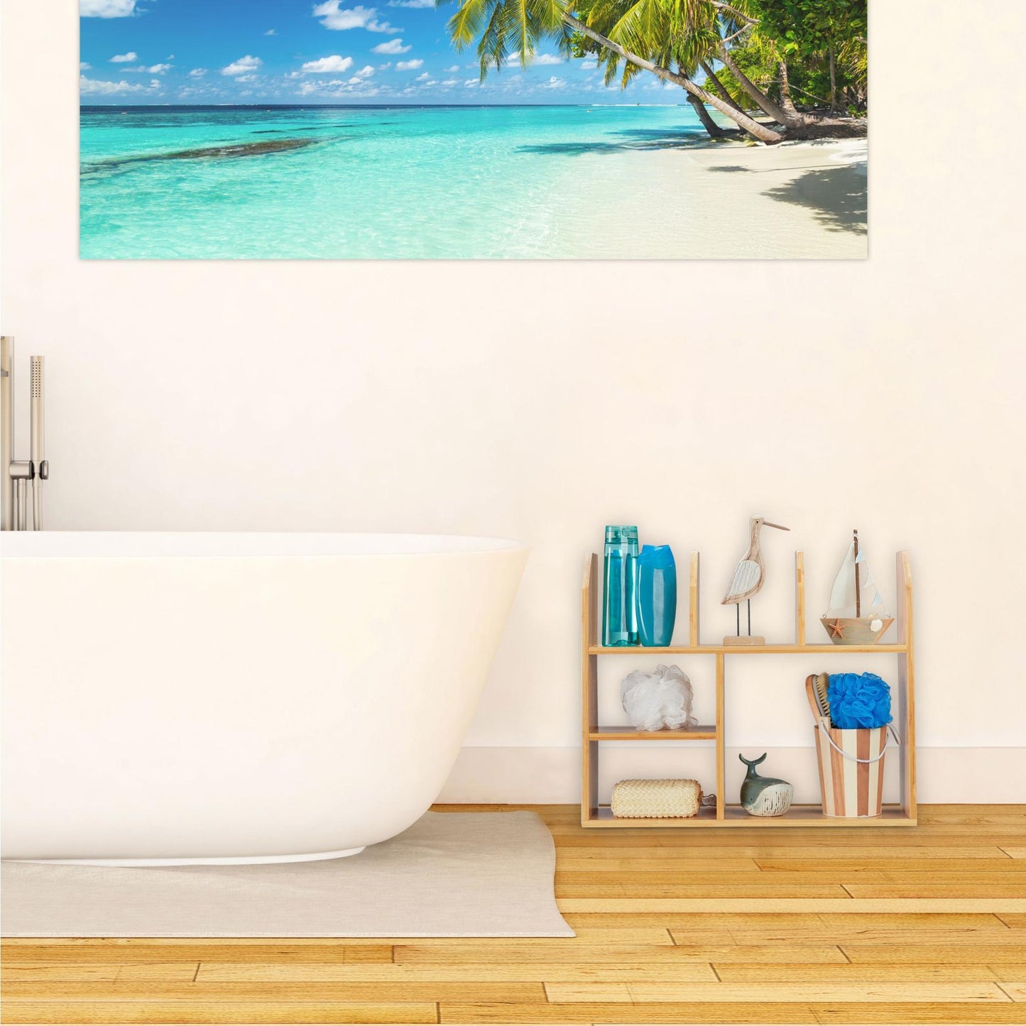 Shelf in bamboo 6 compartments