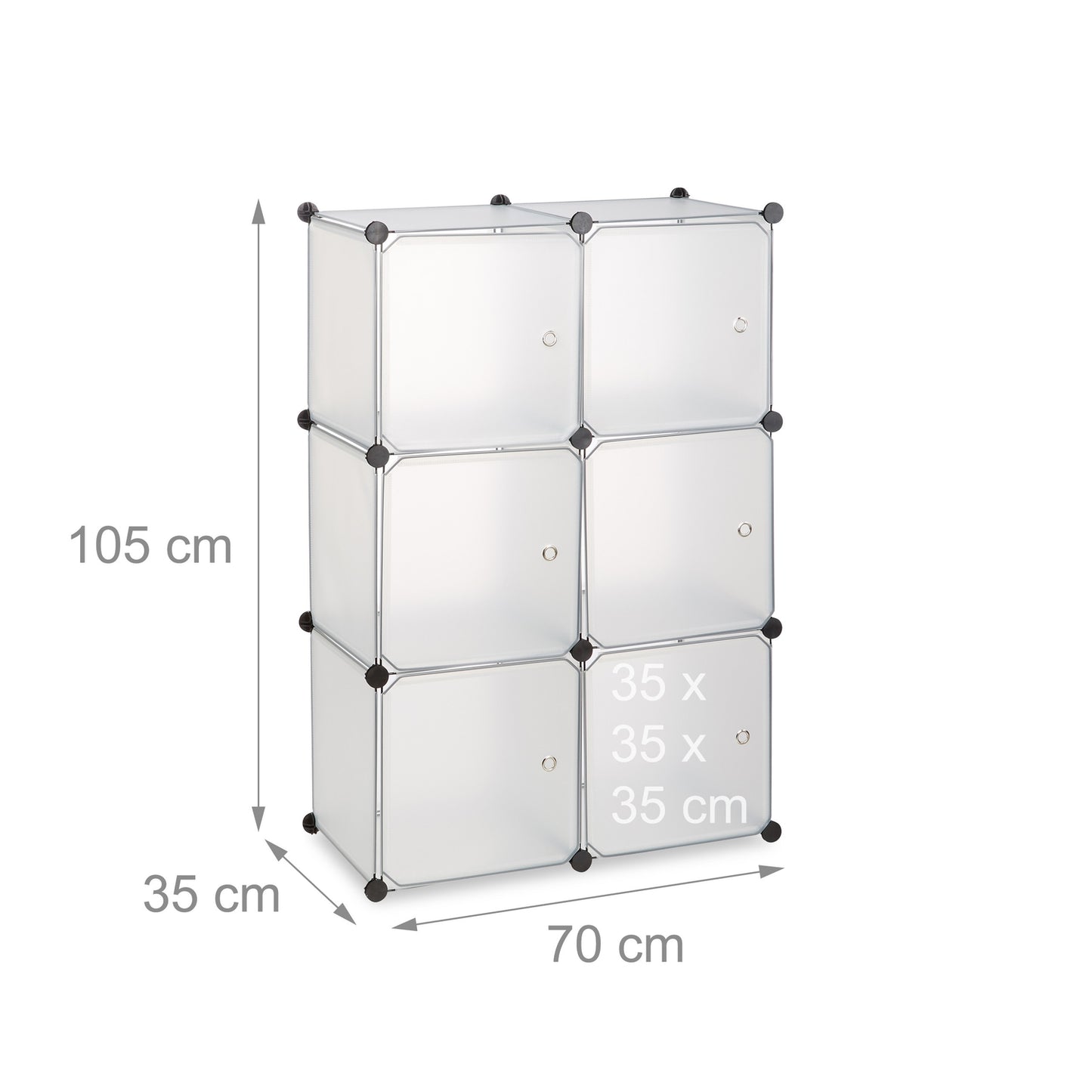Shelf system with 6 doors