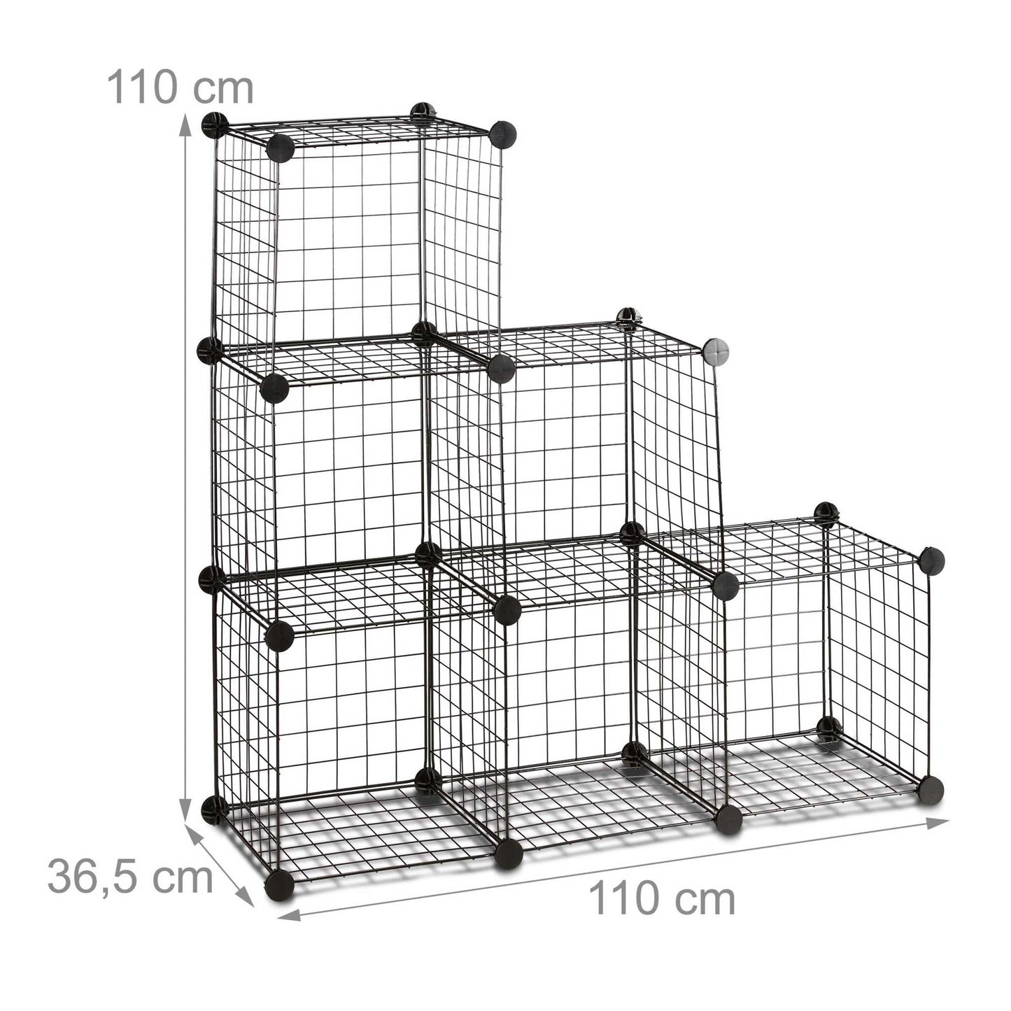 Shelf system with wire mesh 6 compartments