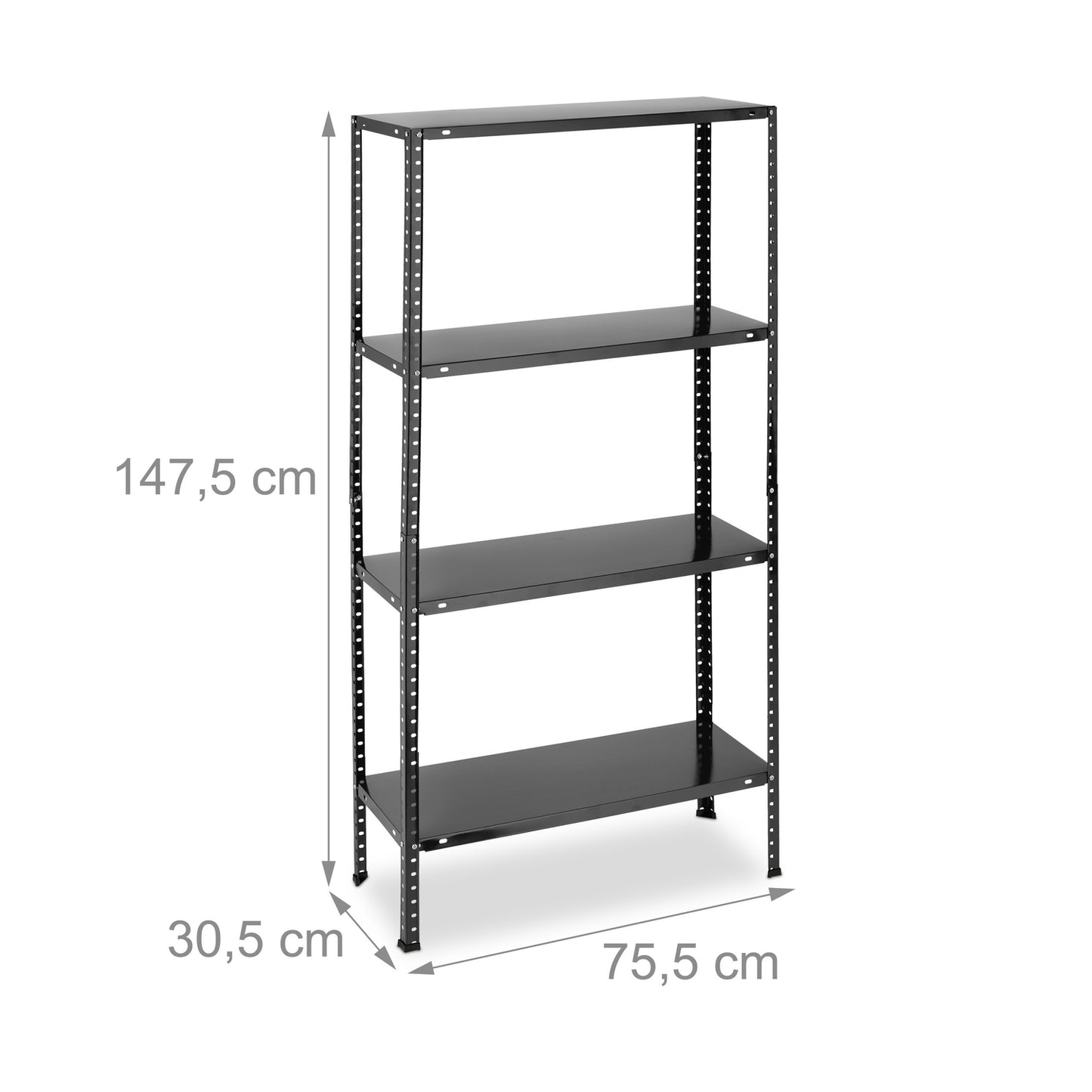 Shelving for heavy vehicles 2 pcs 4 floors black