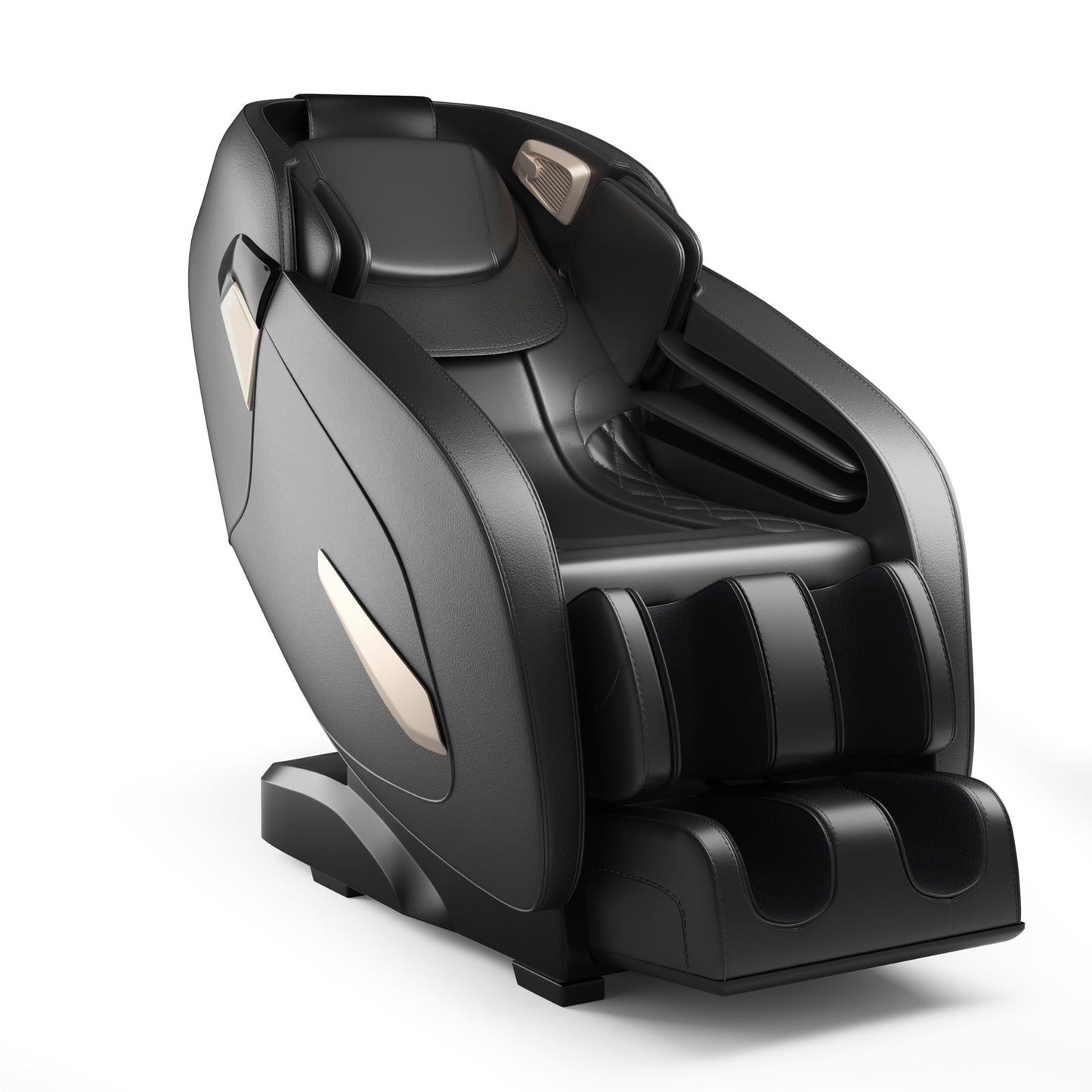 Shiatsu Massage Chair, Adjustable, Bluetooth, Black, 143x77x111 cm