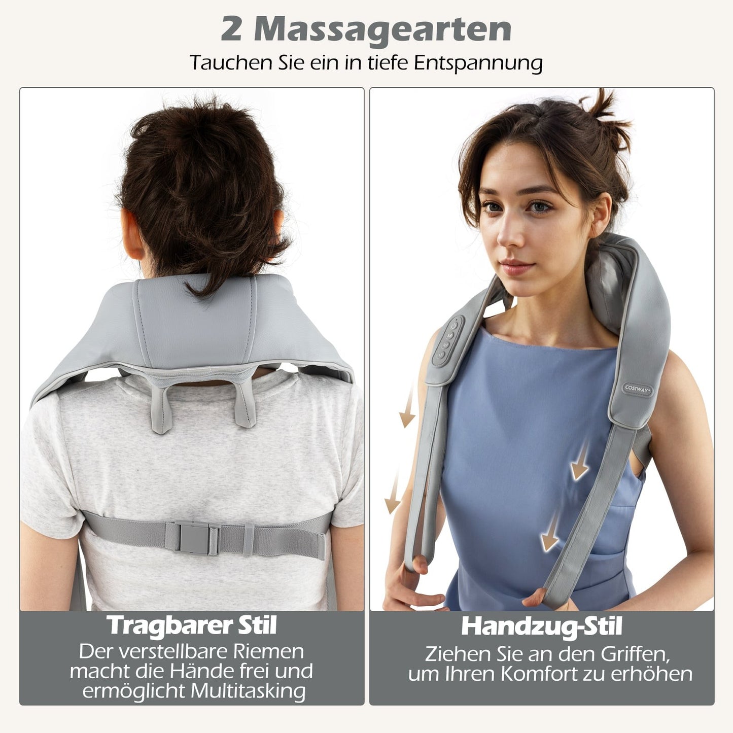 Shiatsu Neck and Shoulder Massager, 4D Deep Tissue, Wireless