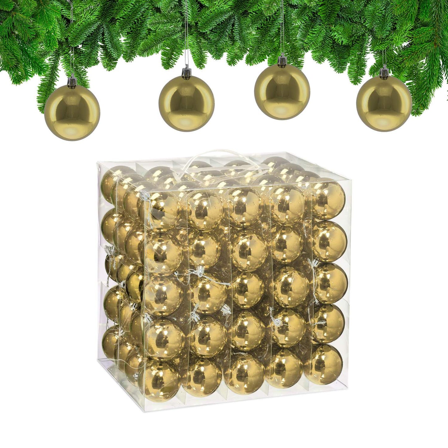 Shiny Christmas Baubles Set, 100 Pieces
