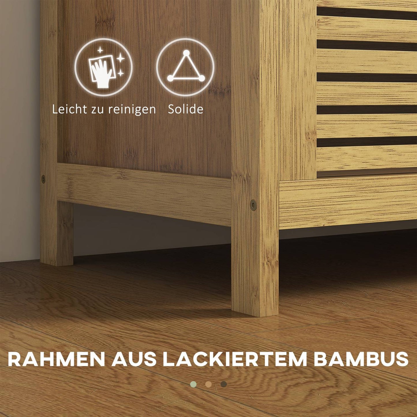 Bamboo Shoe storage bench with folding lid - 100x40x60 cm
