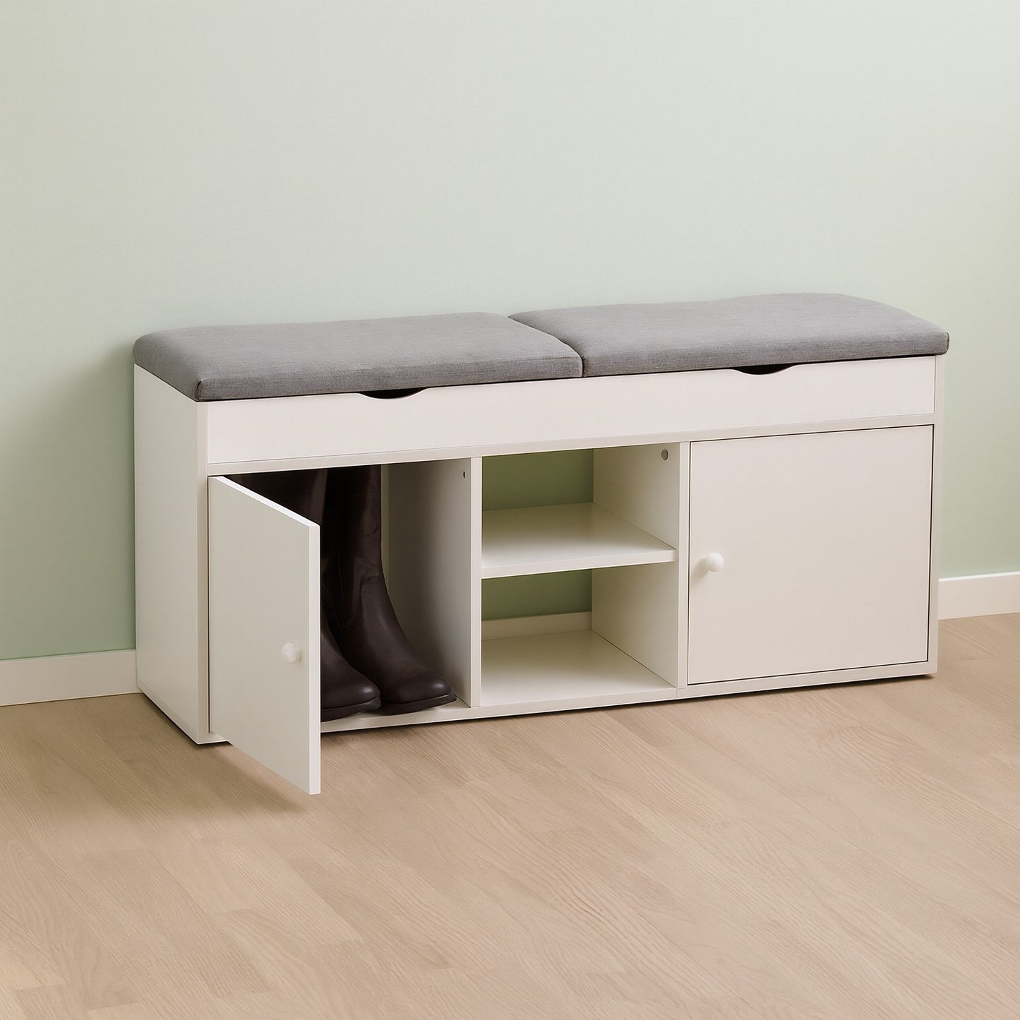 Shoe Bench with Storage and Lift-Up Seat