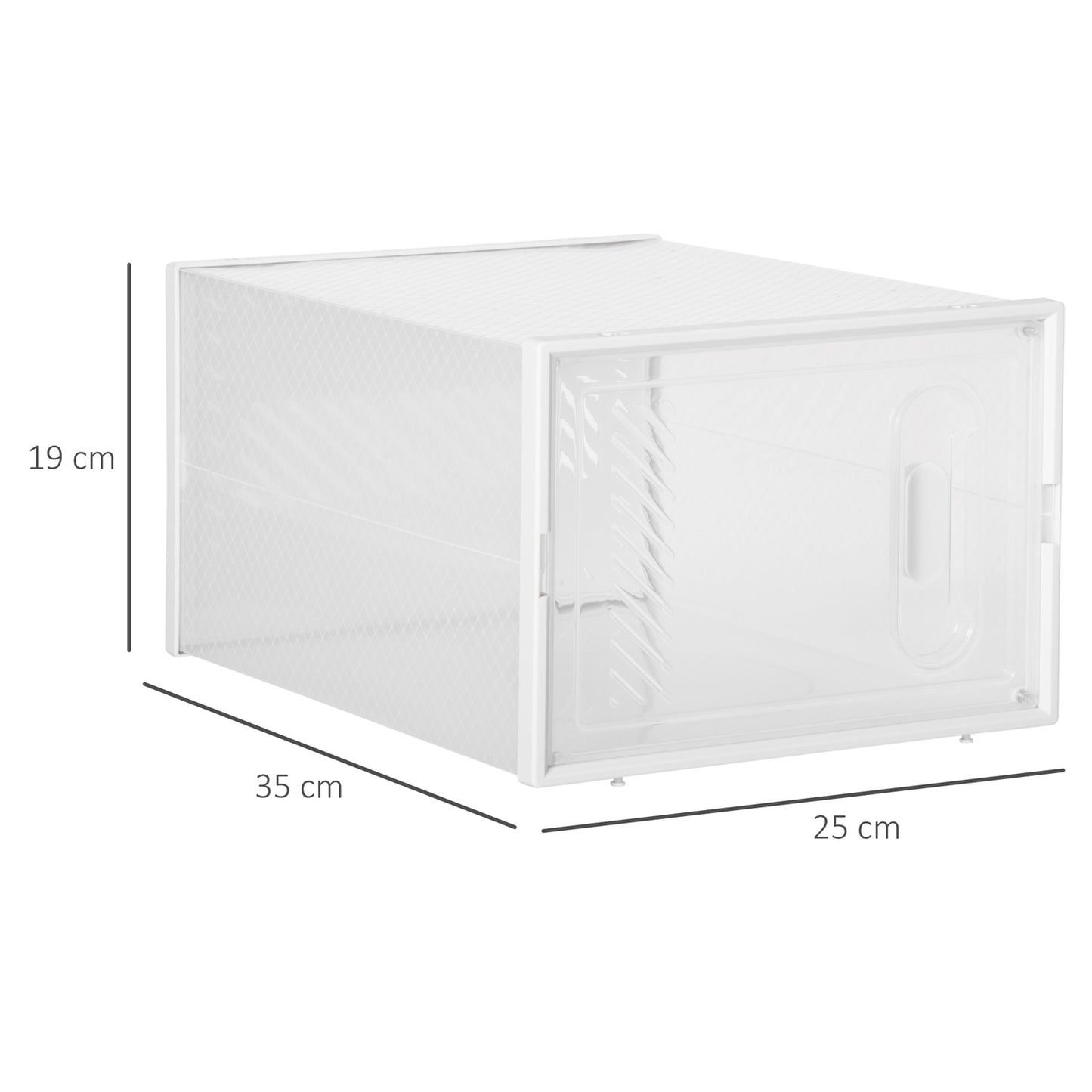 Shoe rack in transparent plastic - rectangular shelf with 8 compartments