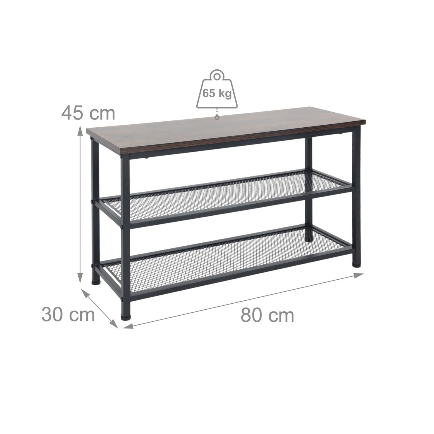 Shoe Rack, 2-Tier Metal, Holds 6 Pairs